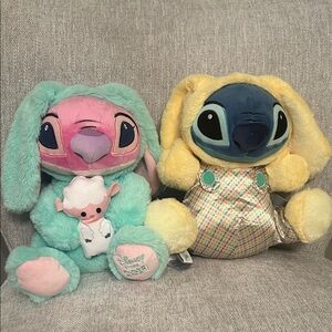 Disney Pastel Stitch and Angel Plush Pair
